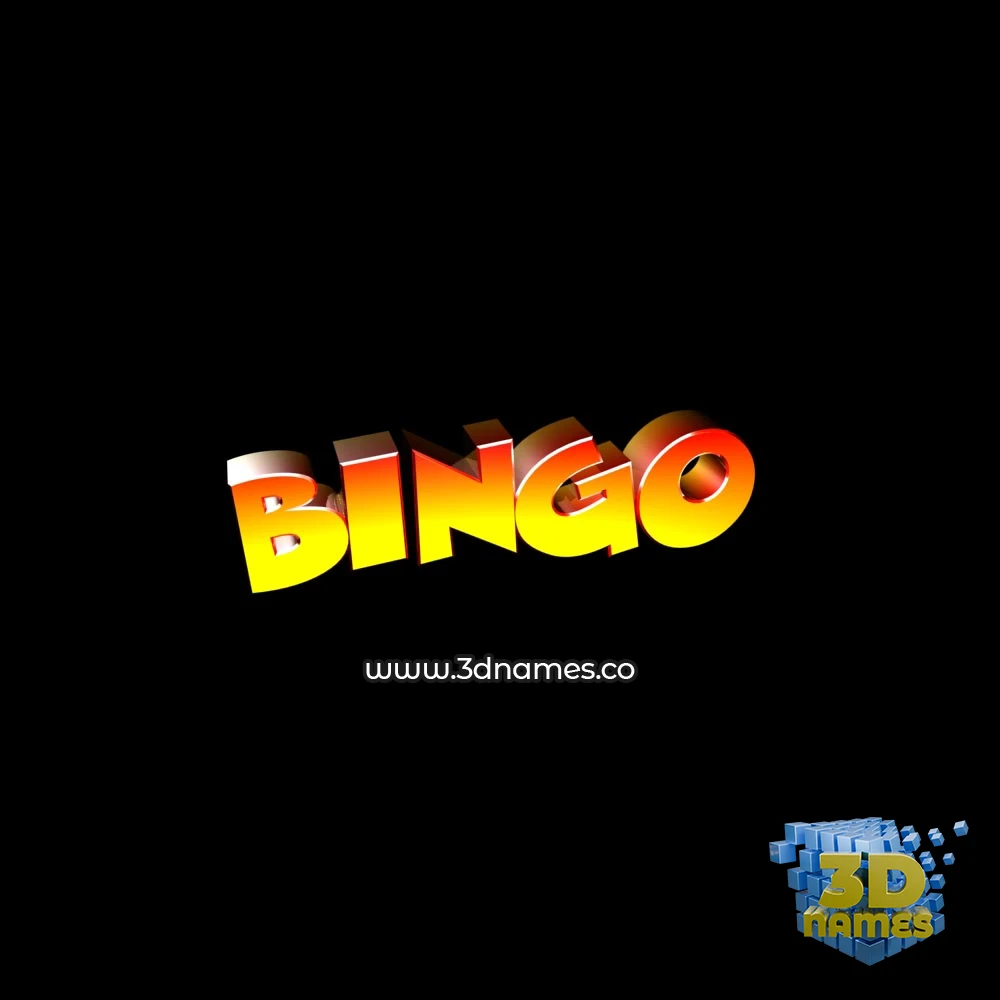 bingo in Black Background style - 3D name wallpaper
