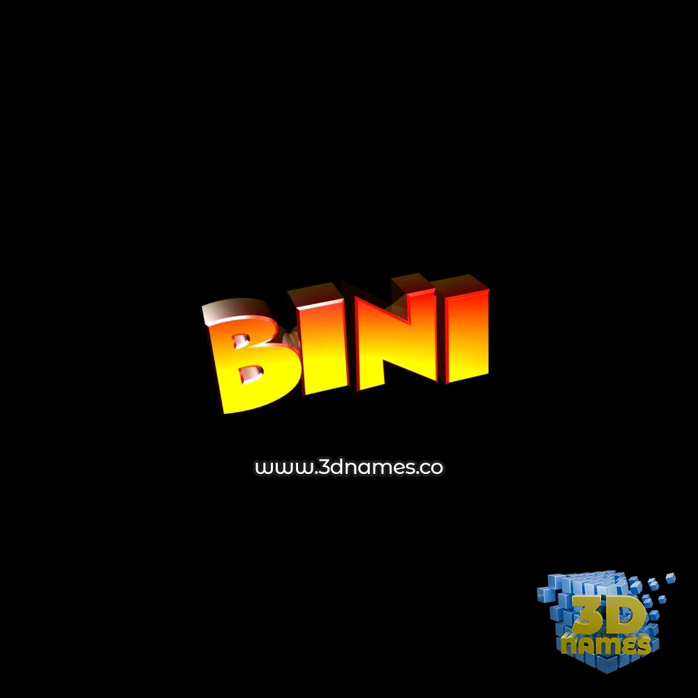 bini in Black Background style - 3D name wallpaper