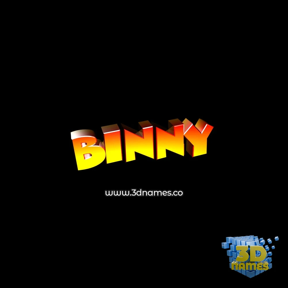 binny in Black Background style - 3D name wallpaper