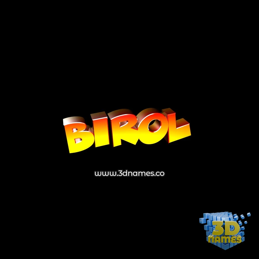 birol in Black Background style - 3D name wallpaper
