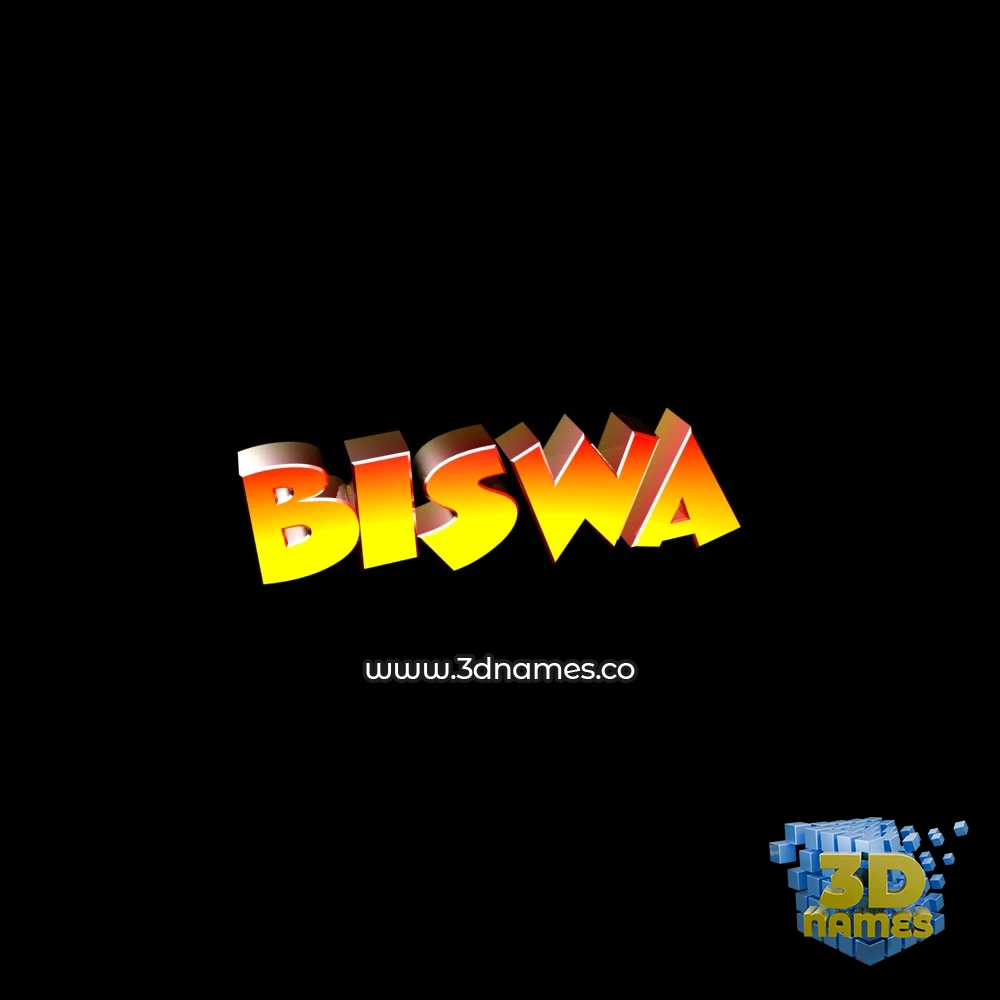 biswa in Black Background style - 3D name wallpaper