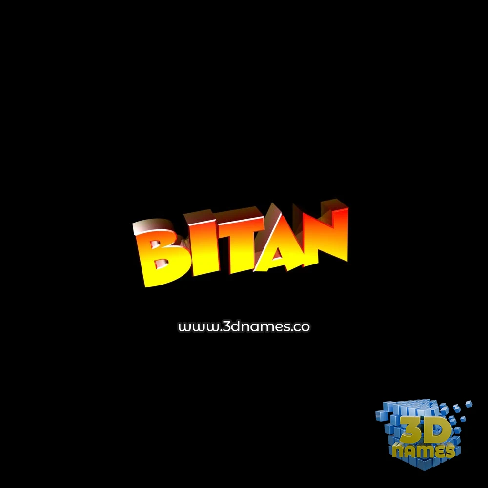 bitan in Black Background style - 3D name wallpaper
