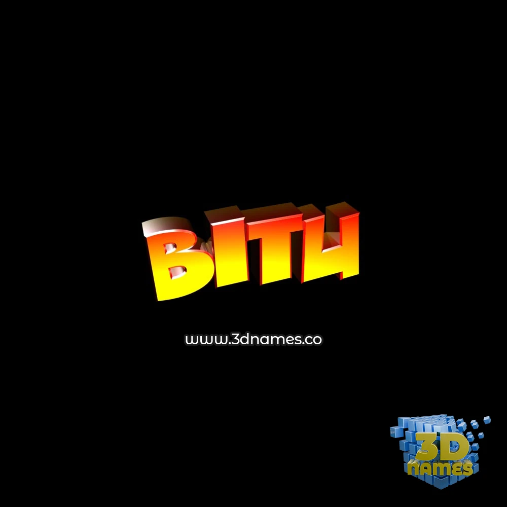 bitu in Black Background style - 3D name wallpaper