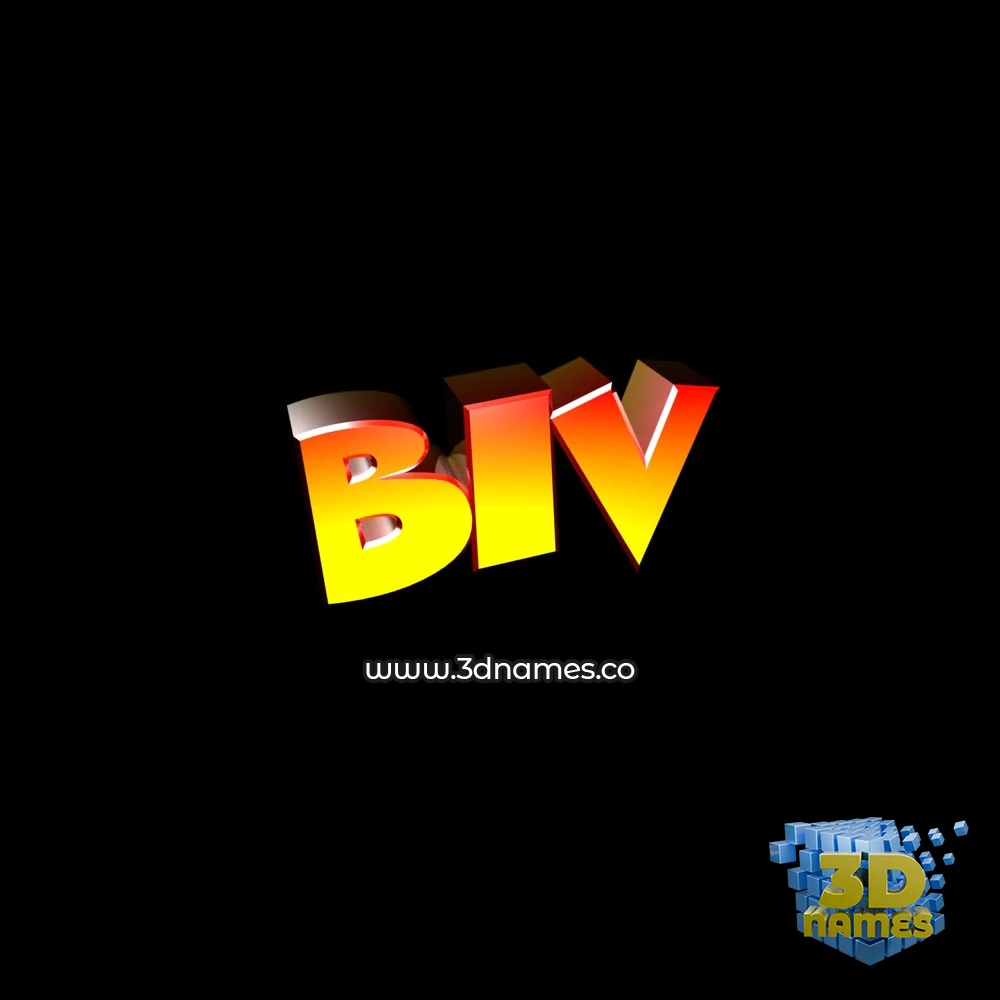biv in Black Background style - 3D name wallpaper