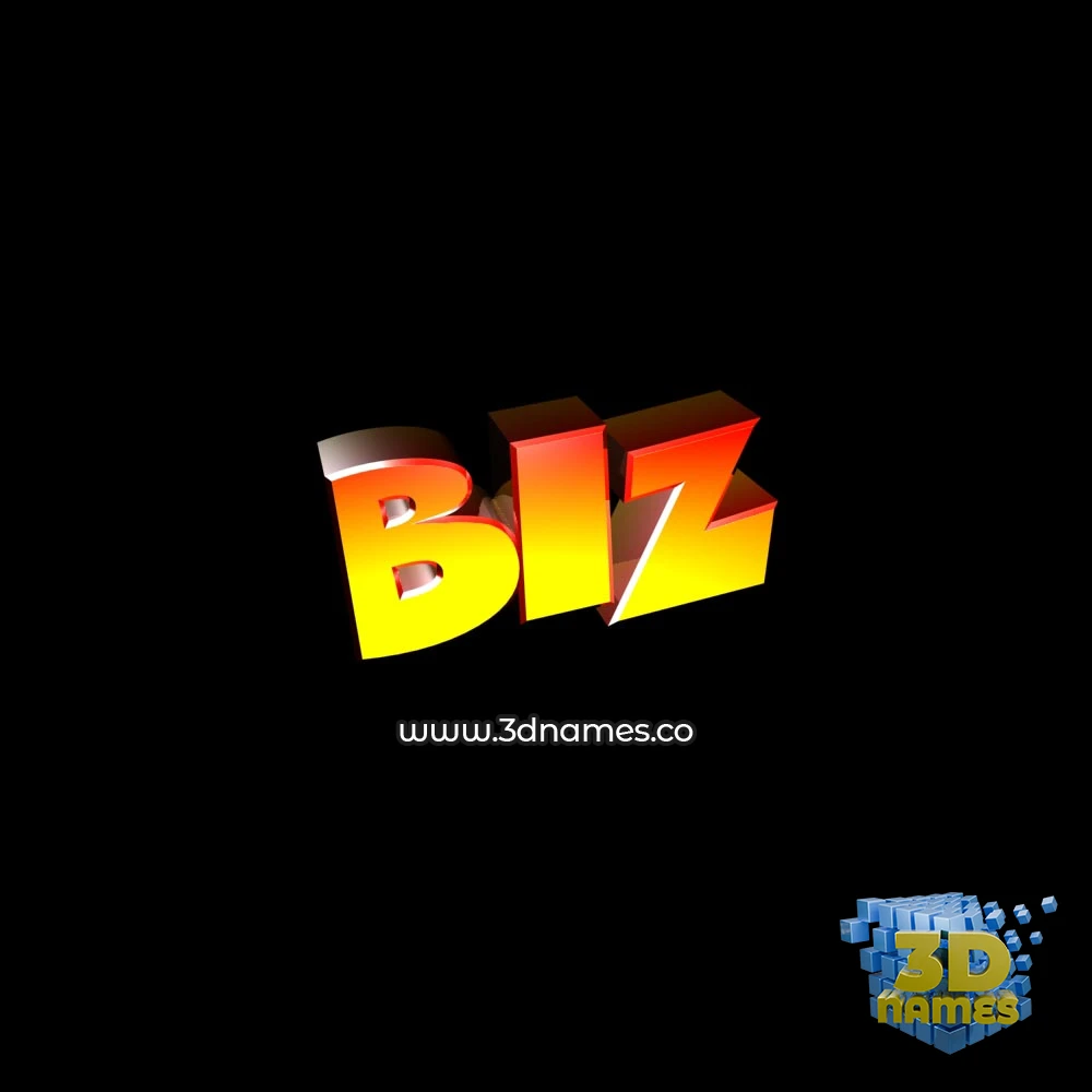 biz in Black Background style - 3D name wallpaper
