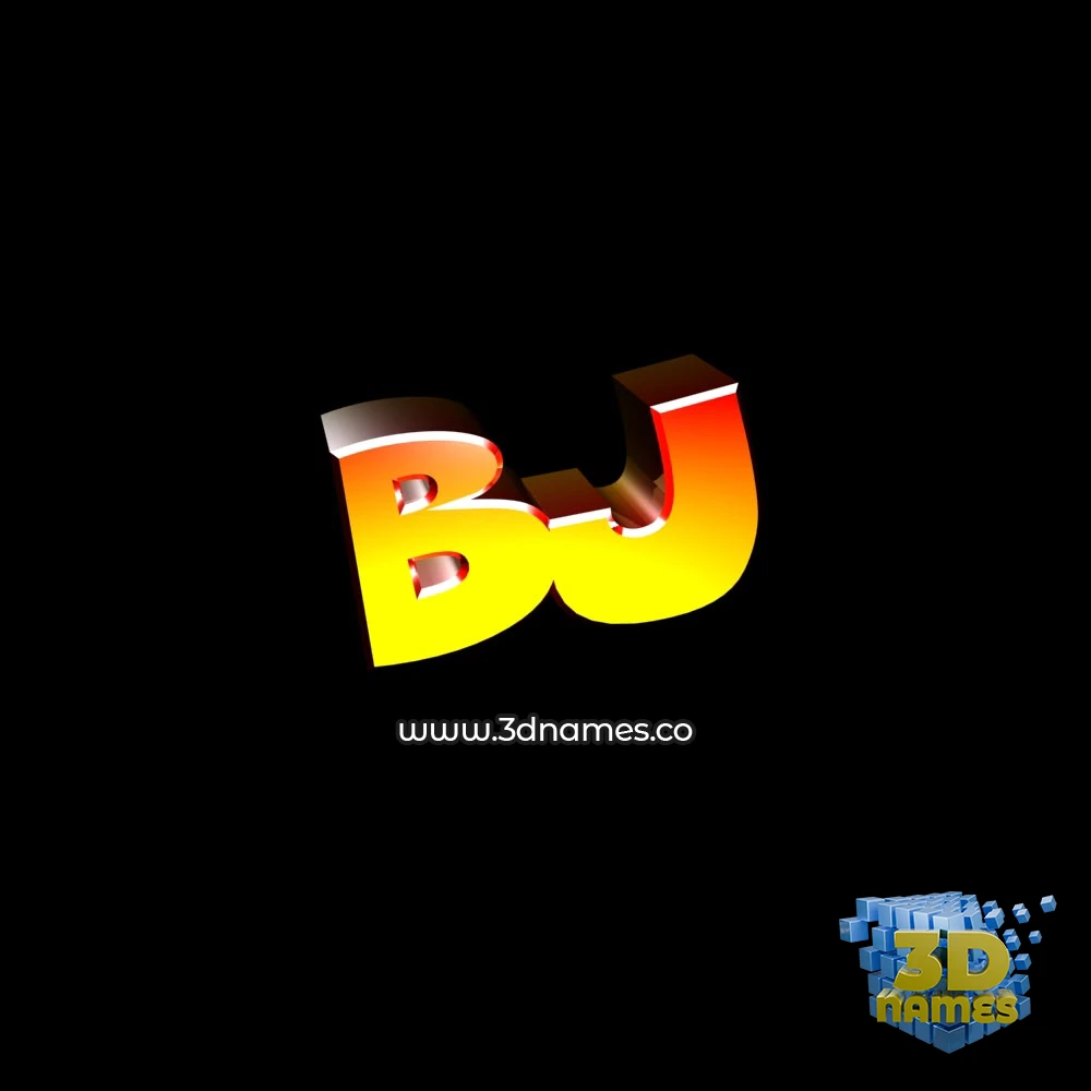 bj in Black Background style - 3D name wallpaper