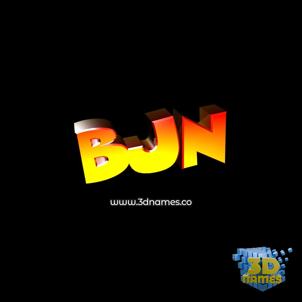 bjn in Black Background style - 3D name wallpaper