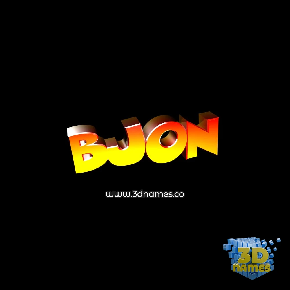 bjon in Black Background style - 3D name wallpaper