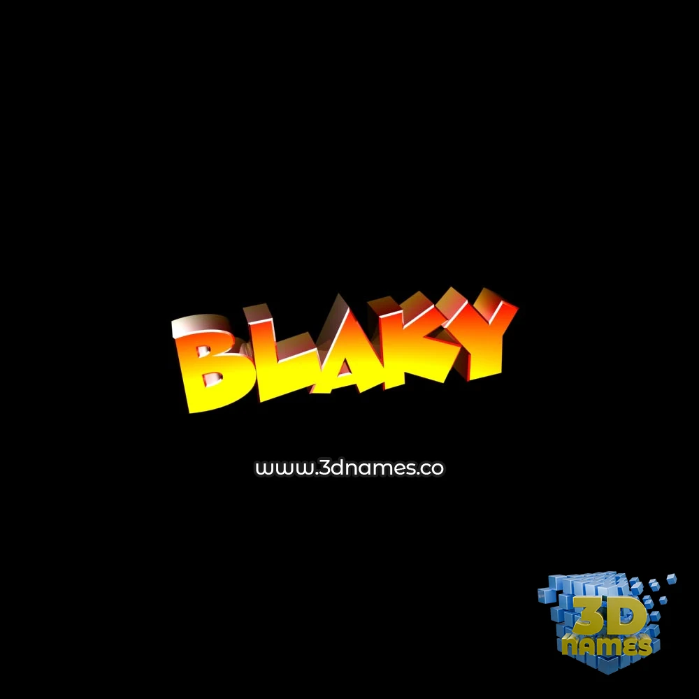 blaky in Black Background style - 3D name wallpaper