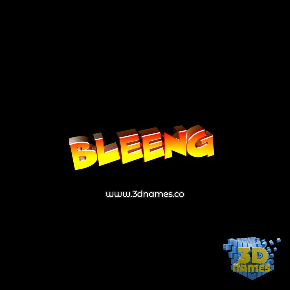bleeng in Black Background style - 3D name wallpaper