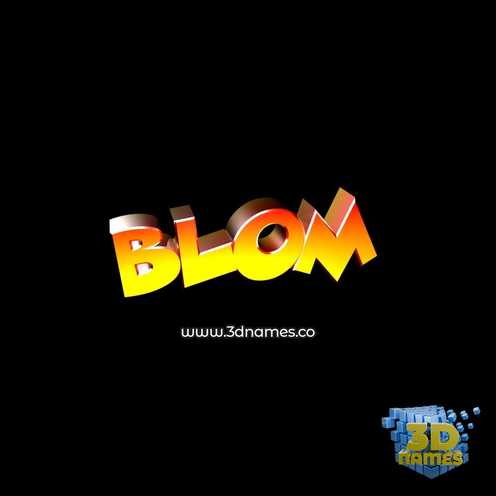 blom in Black Background style - 3D name wallpaper