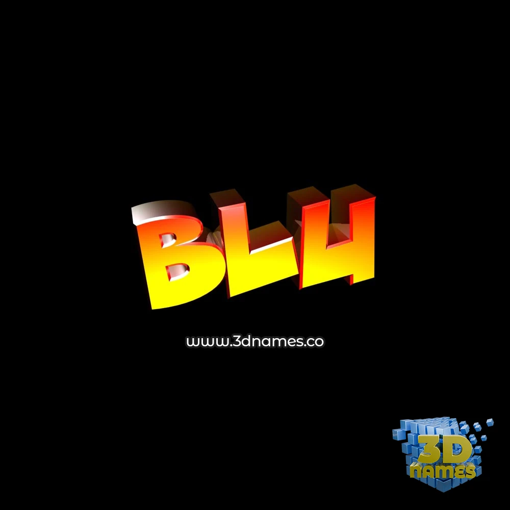 blu in Black Background style - 3D name wallpaper