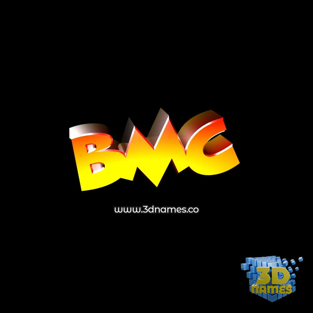 bmc in Black Background style - 3D name wallpaper