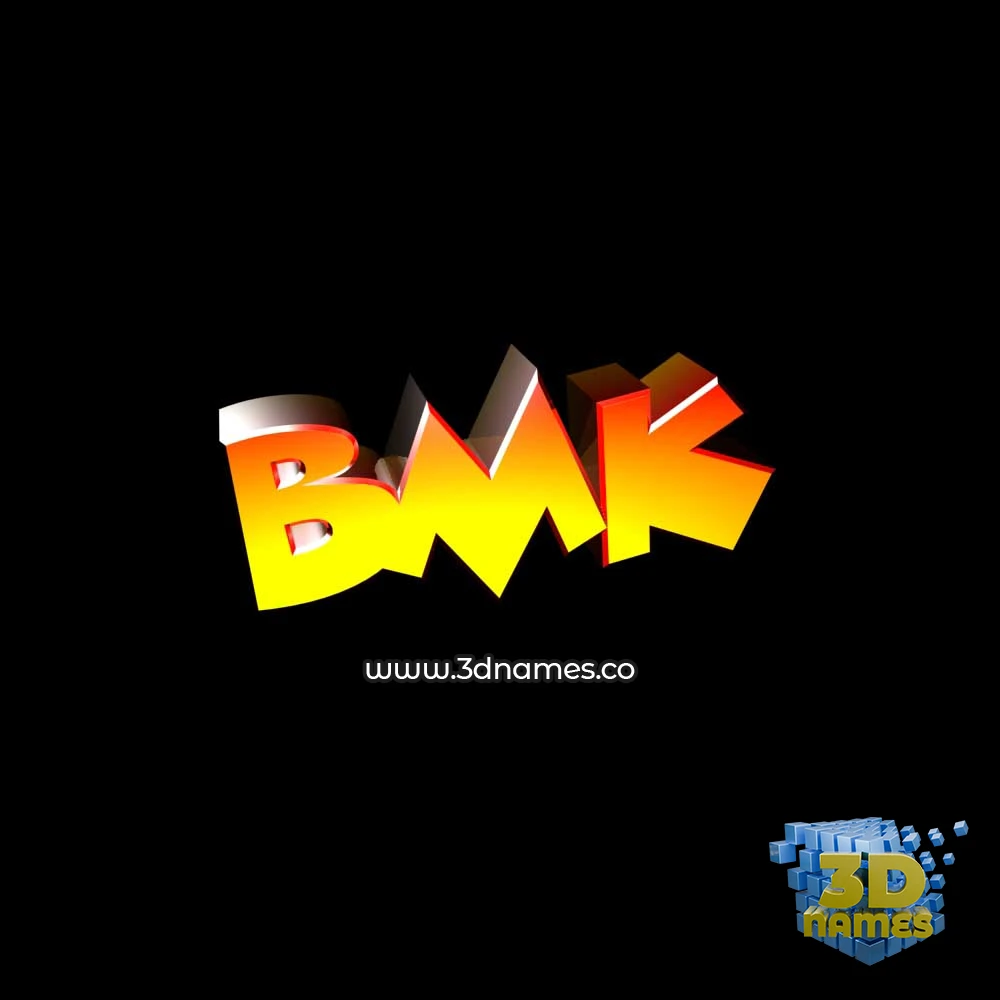 bmk in Black Background style - 3D name wallpaper