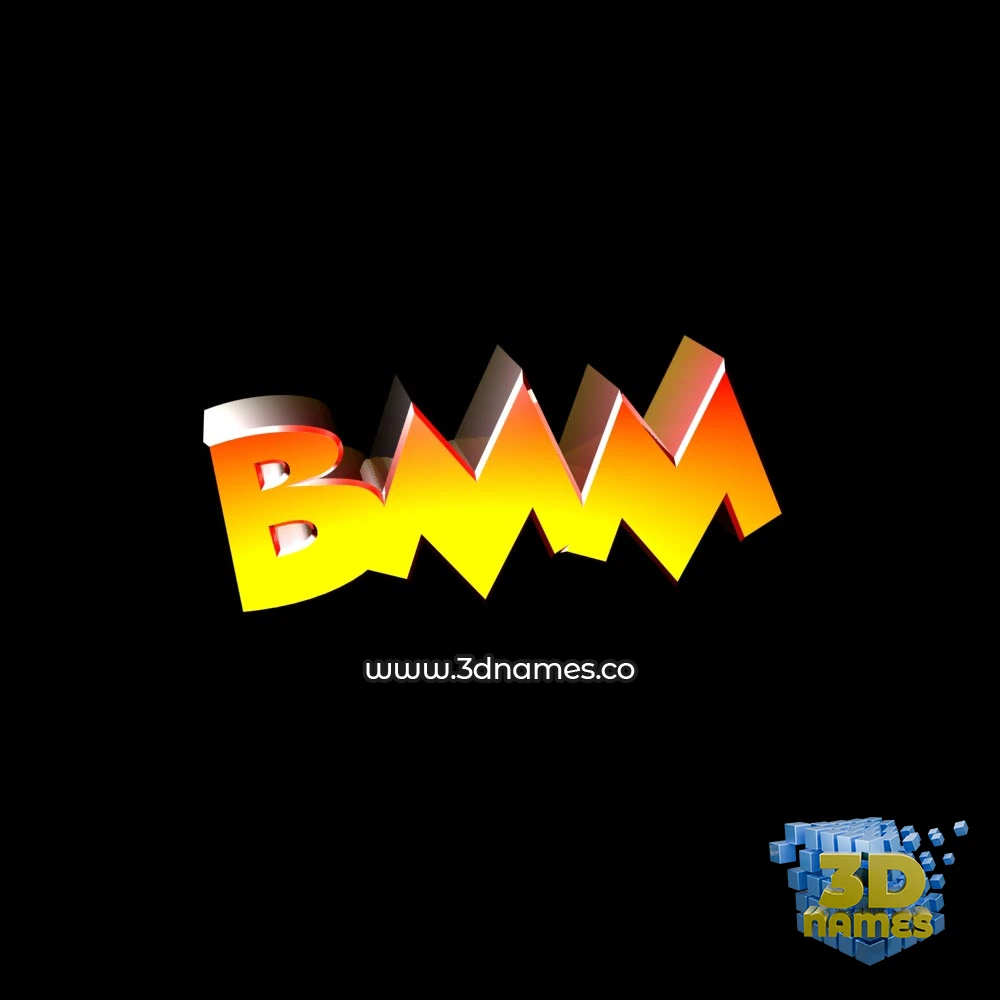 bmm in Black Background style - 3D name wallpaper