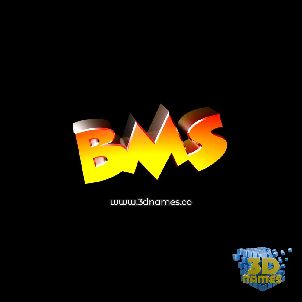 bms in Black Background style - 3D name wallpaper
