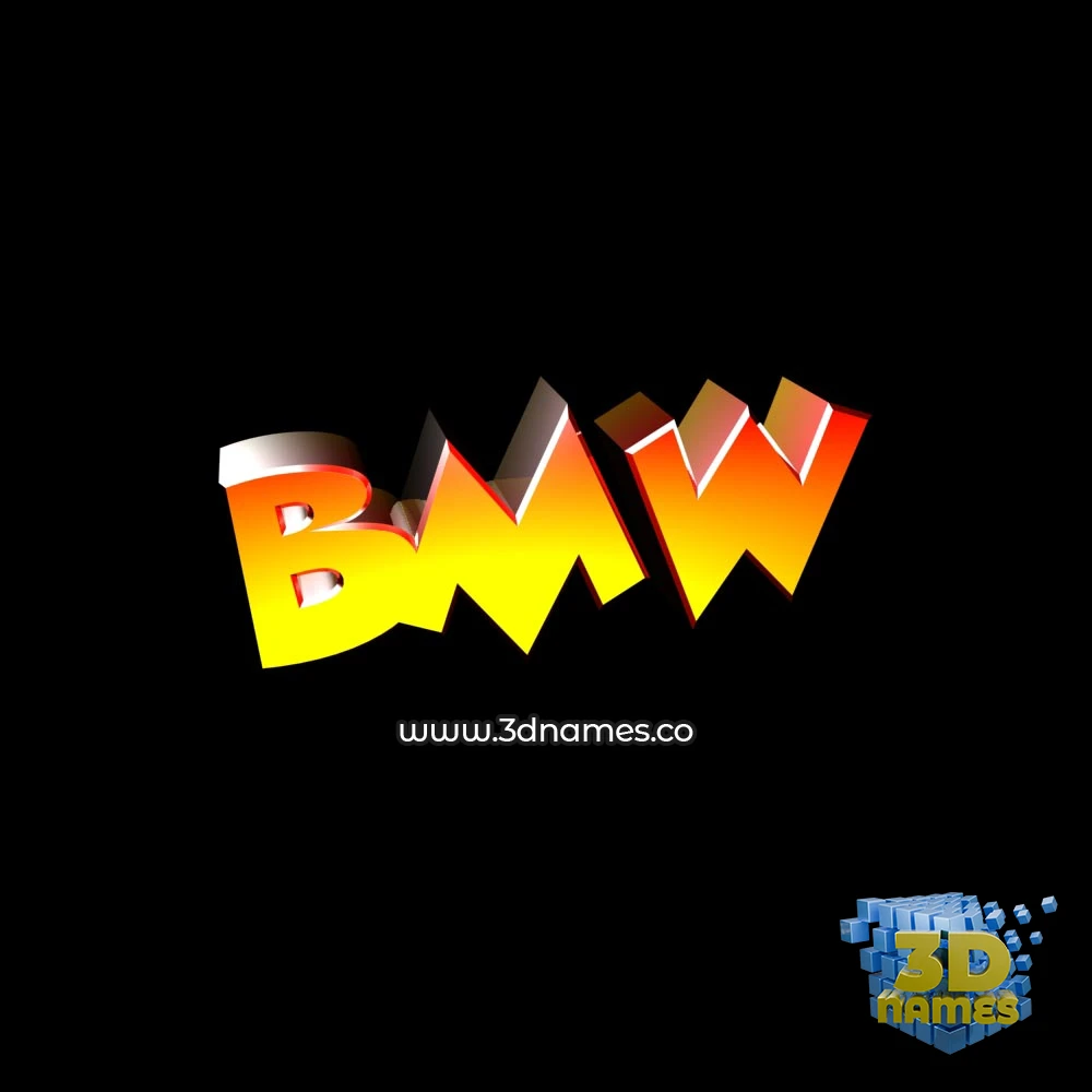 bmw in Black Background style - 3D name wallpaper