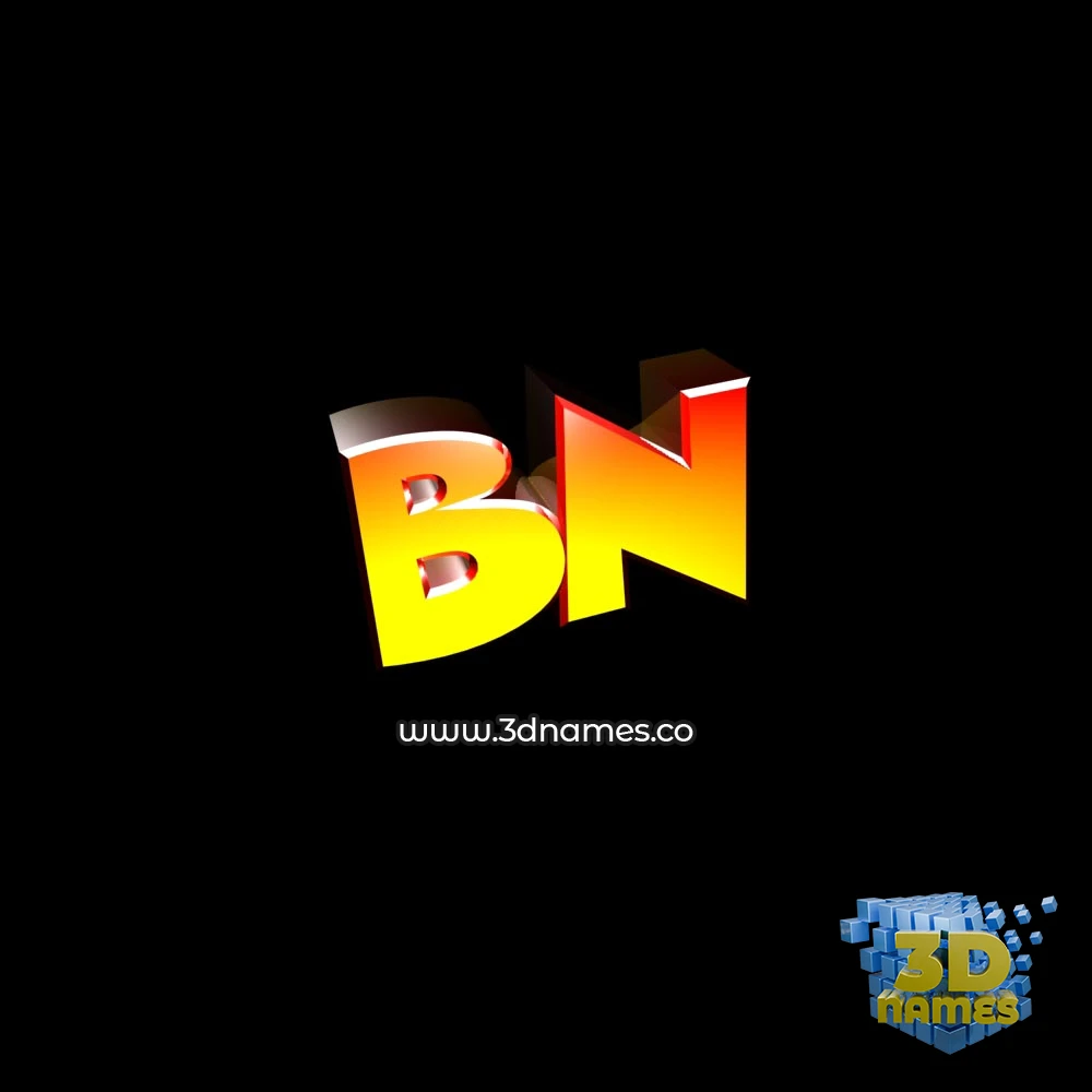 bn in Black Background style - 3D name wallpaper