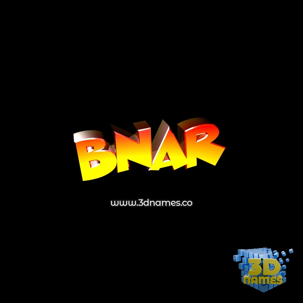 bnar in Black Background style - 3D name wallpaper