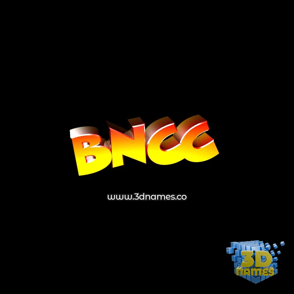 bncc in Black Background style - 3D name wallpaper