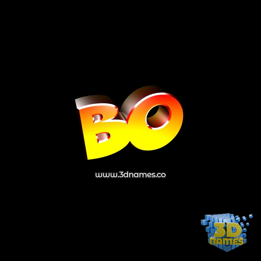 bo in Black Background style - 3D name wallpaper