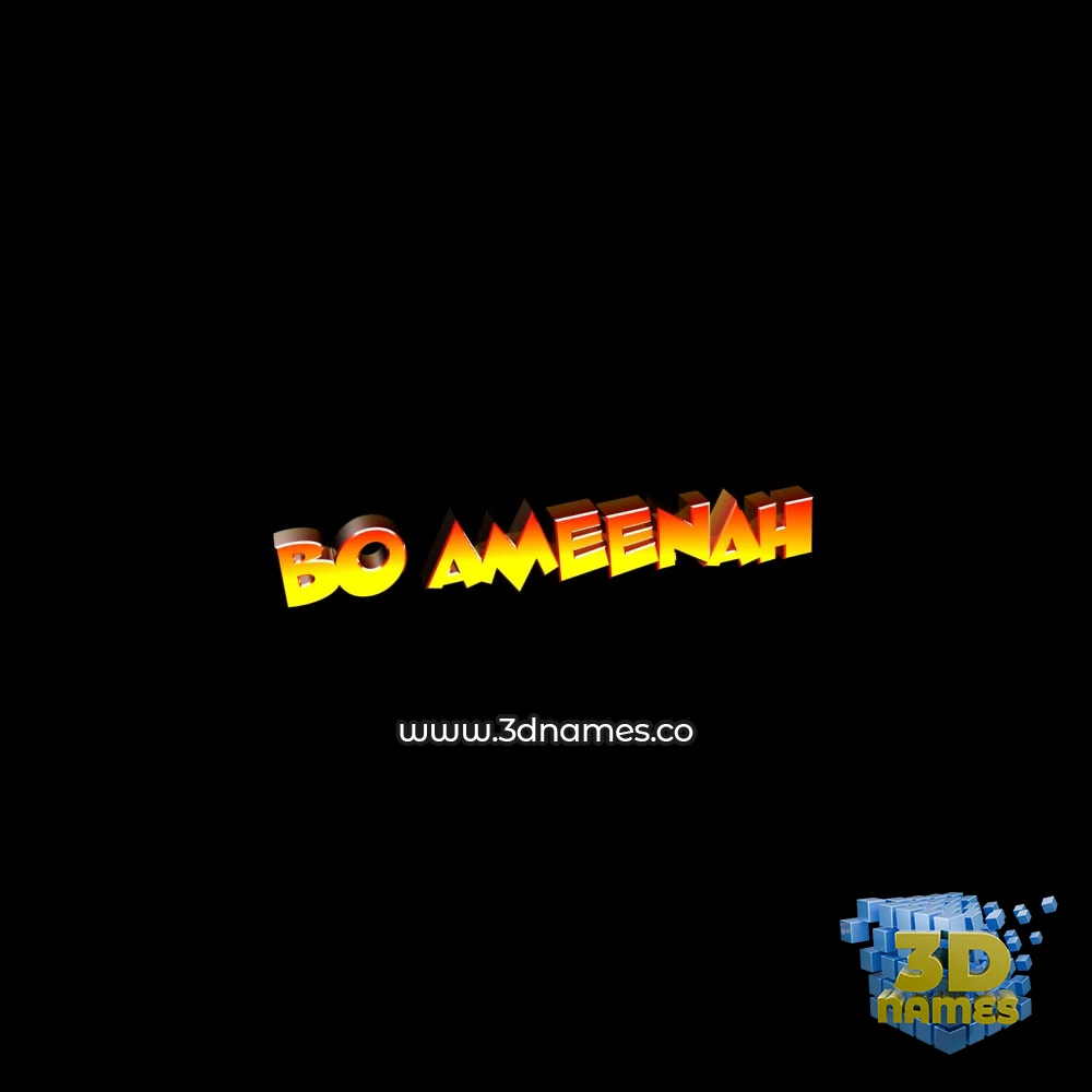 bo ameenah in Black Background style - 3D name wallpaper