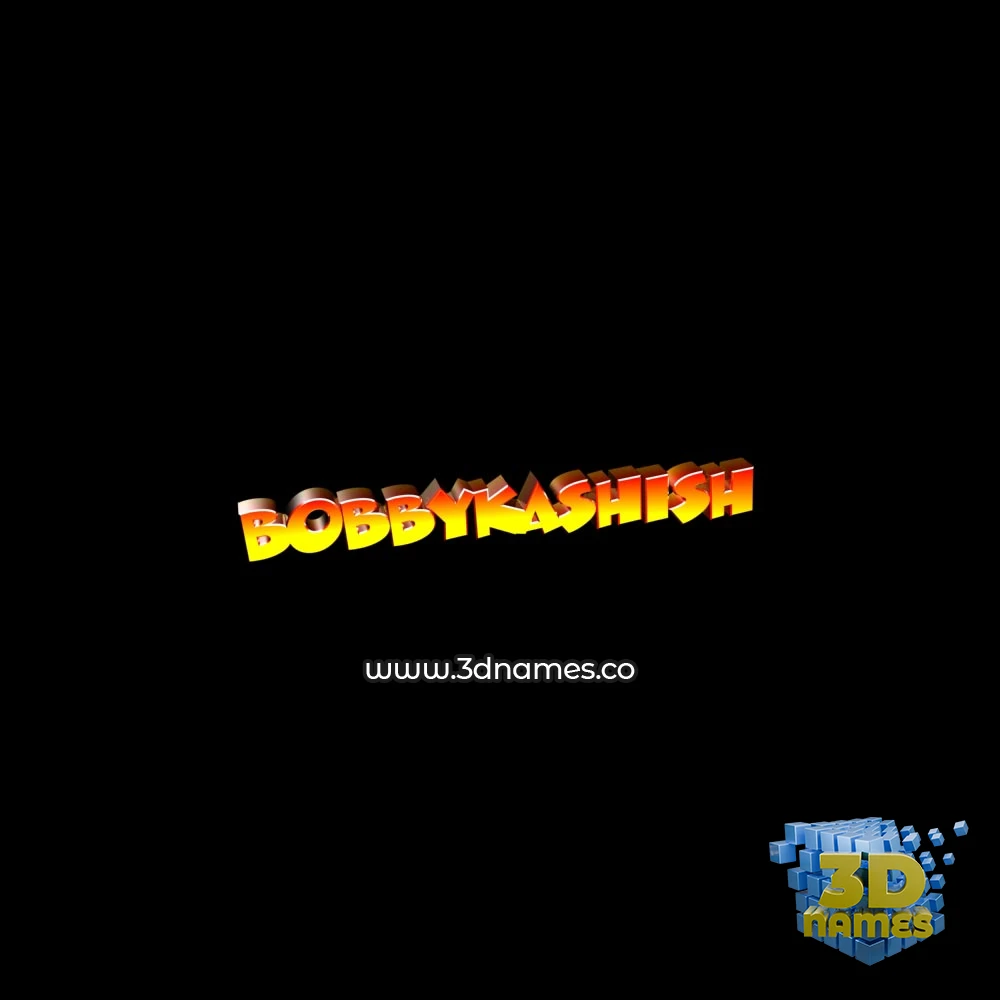 bobbykashish in Black Background style - 3D name wallpaper