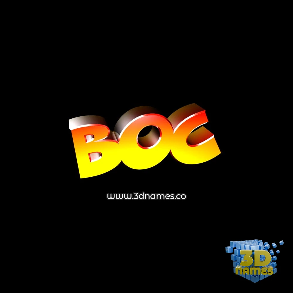 boc in Black Background style - 3D name wallpaper