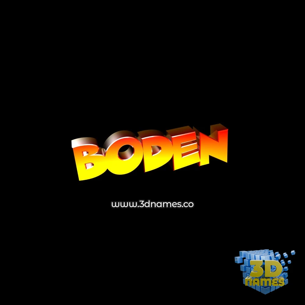 boden in Black Background style - 3D name wallpaper