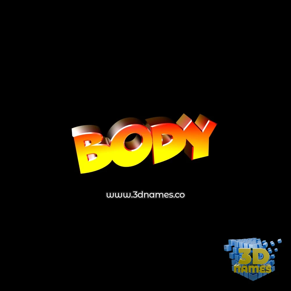 body in Black Background style - 3D name wallpaper
