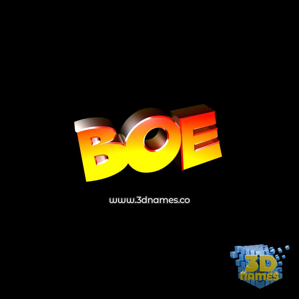 boe in Black Background style - 3D name wallpaper