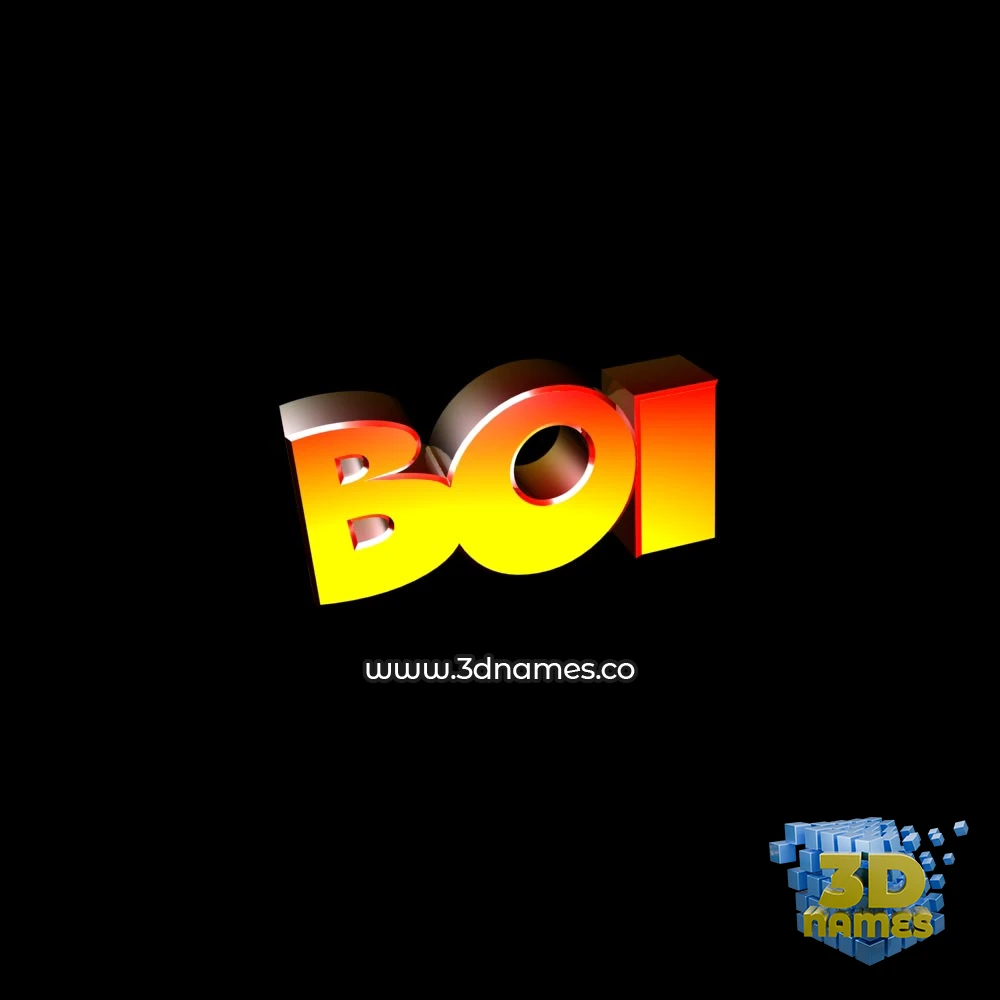 boi in Black Background style - 3D name wallpaper