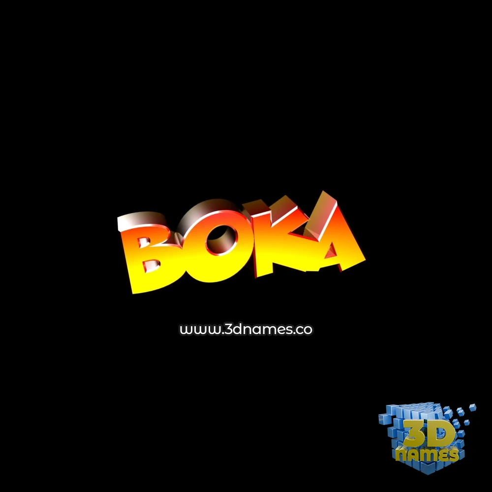 boka in Black Background style - 3D name wallpaper