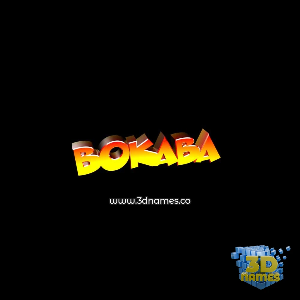 bokaba in Black Background style - 3D name wallpaper