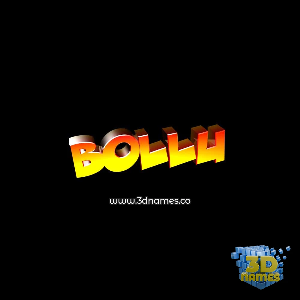 bollu in Black Background style - 3D name wallpaper