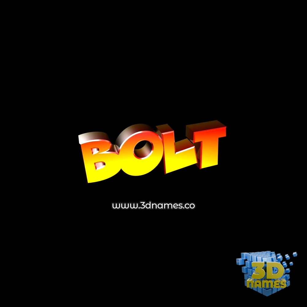 bolt in Black Background style - 3D name wallpaper