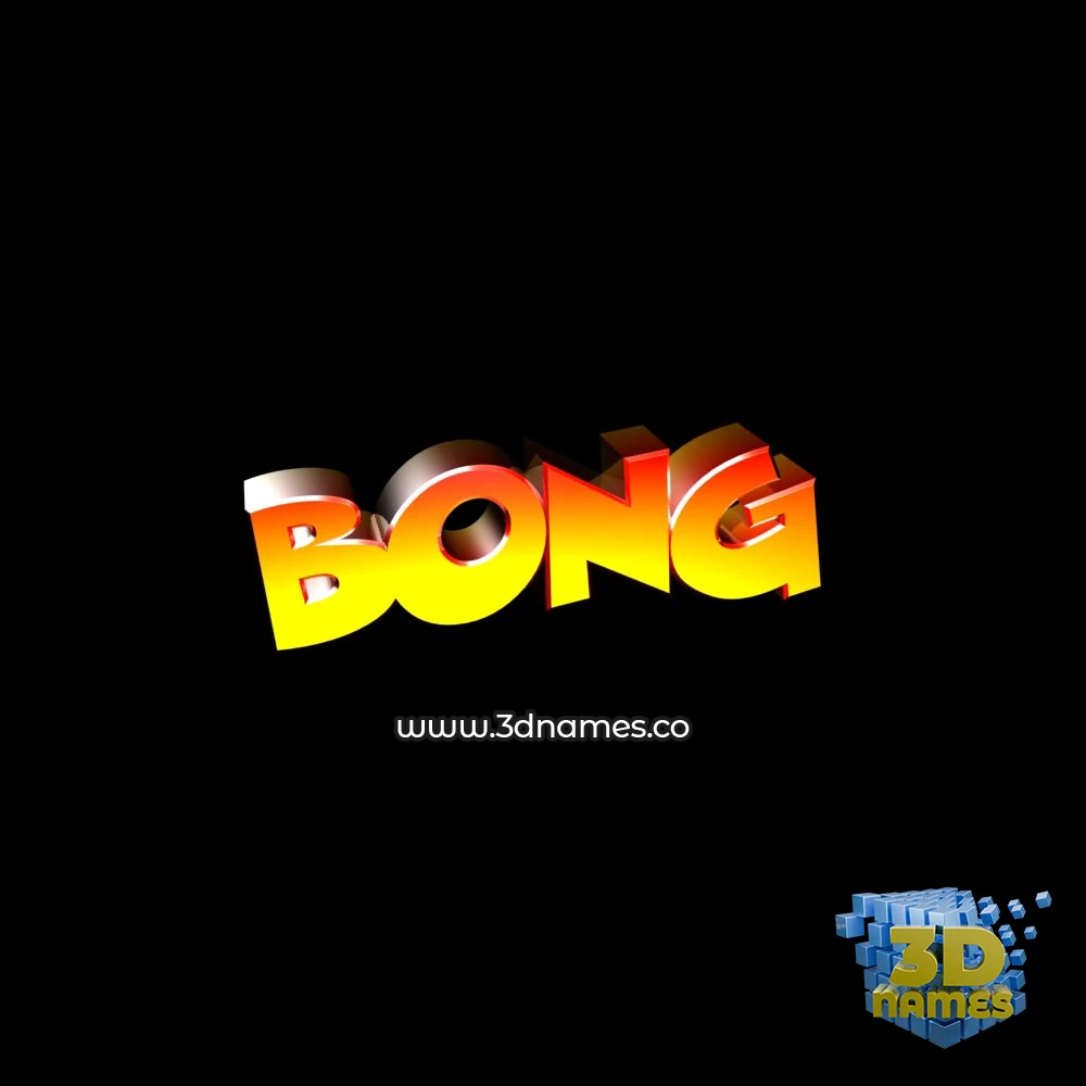 bong in Black Background style - 3D name wallpaper