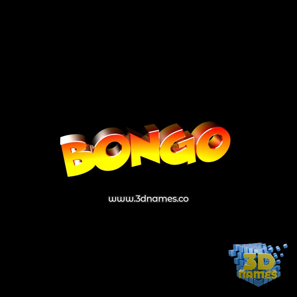bongo in Black Background style - 3D name wallpaper