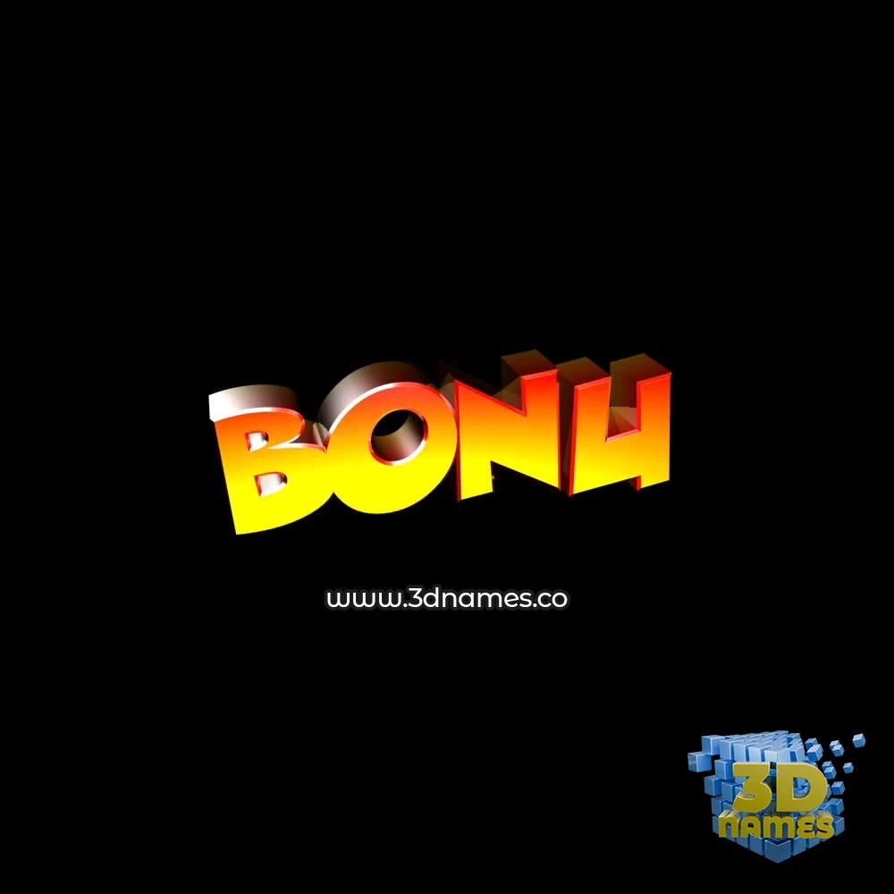 bonu in Black Background style - 3D name wallpaper