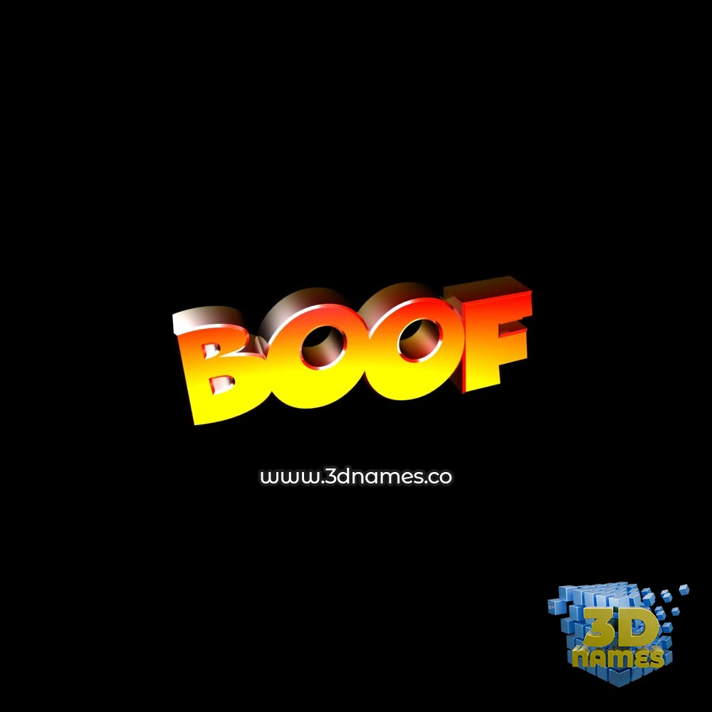 boof in Black Background style - 3D name wallpaper