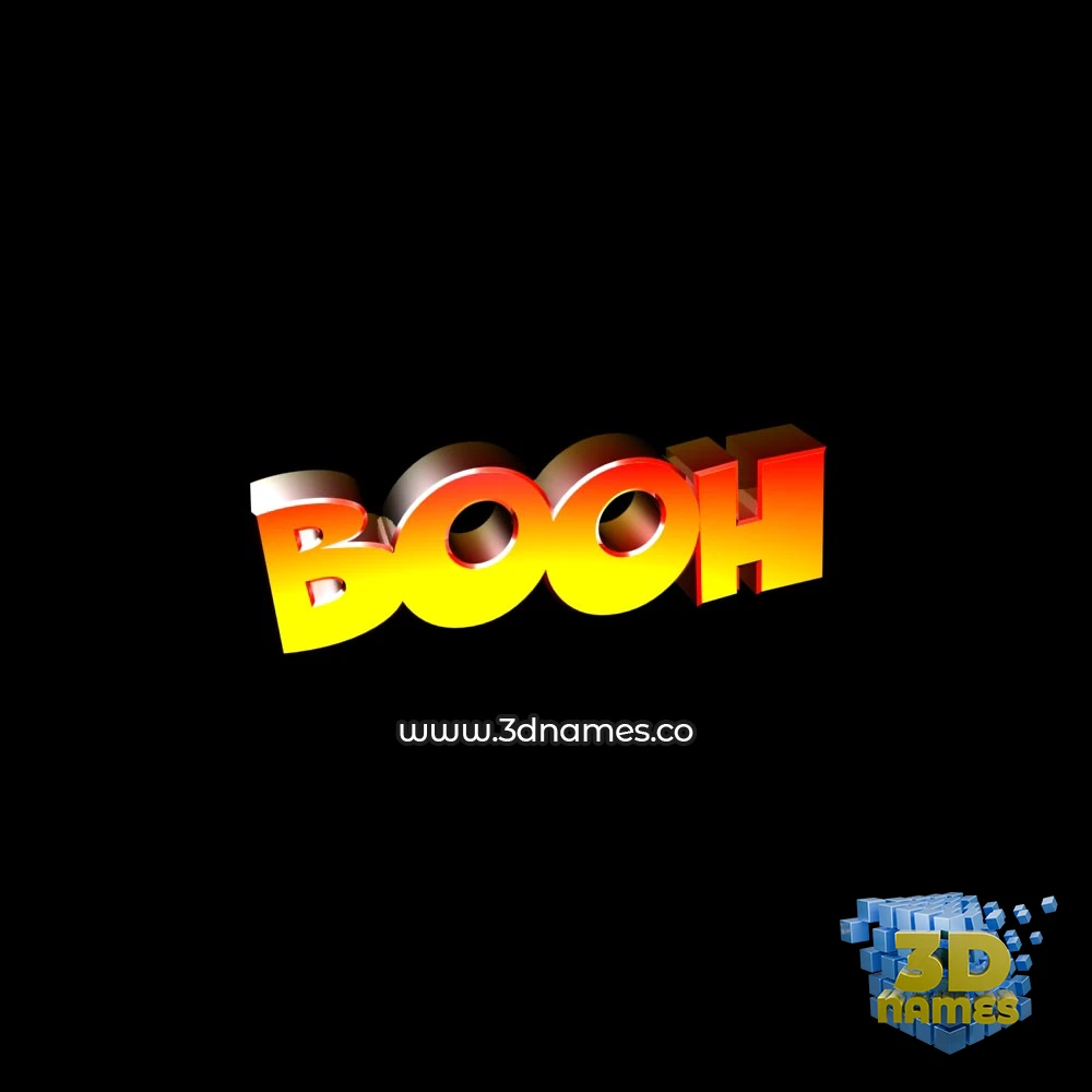 booh in Black Background style - 3D name wallpaper