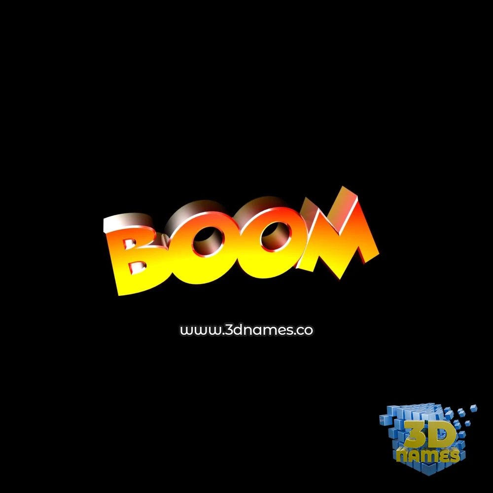 boom in Black Background style - 3D name wallpaper
