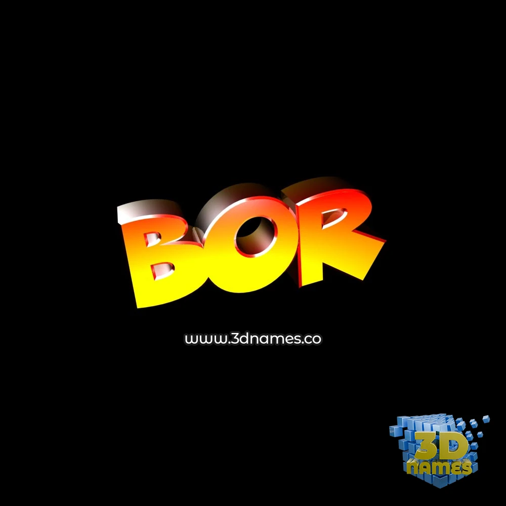 bor in Black Background style - 3D name wallpaper