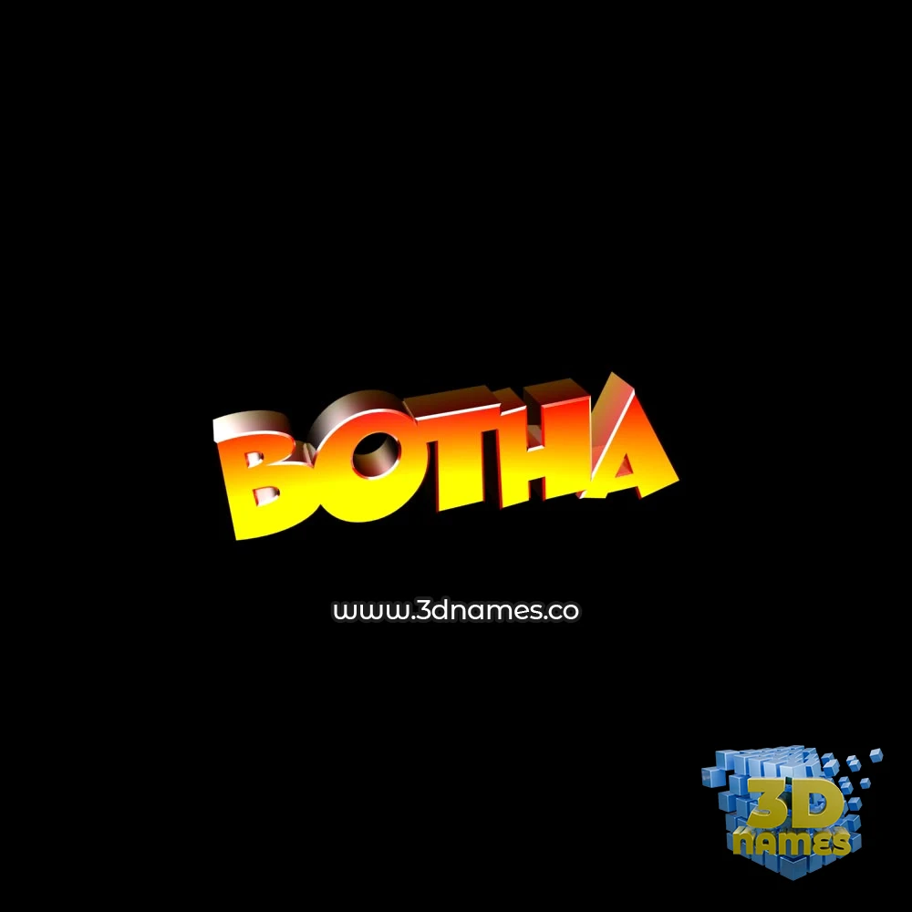 botha in Black Background style - 3D name wallpaper