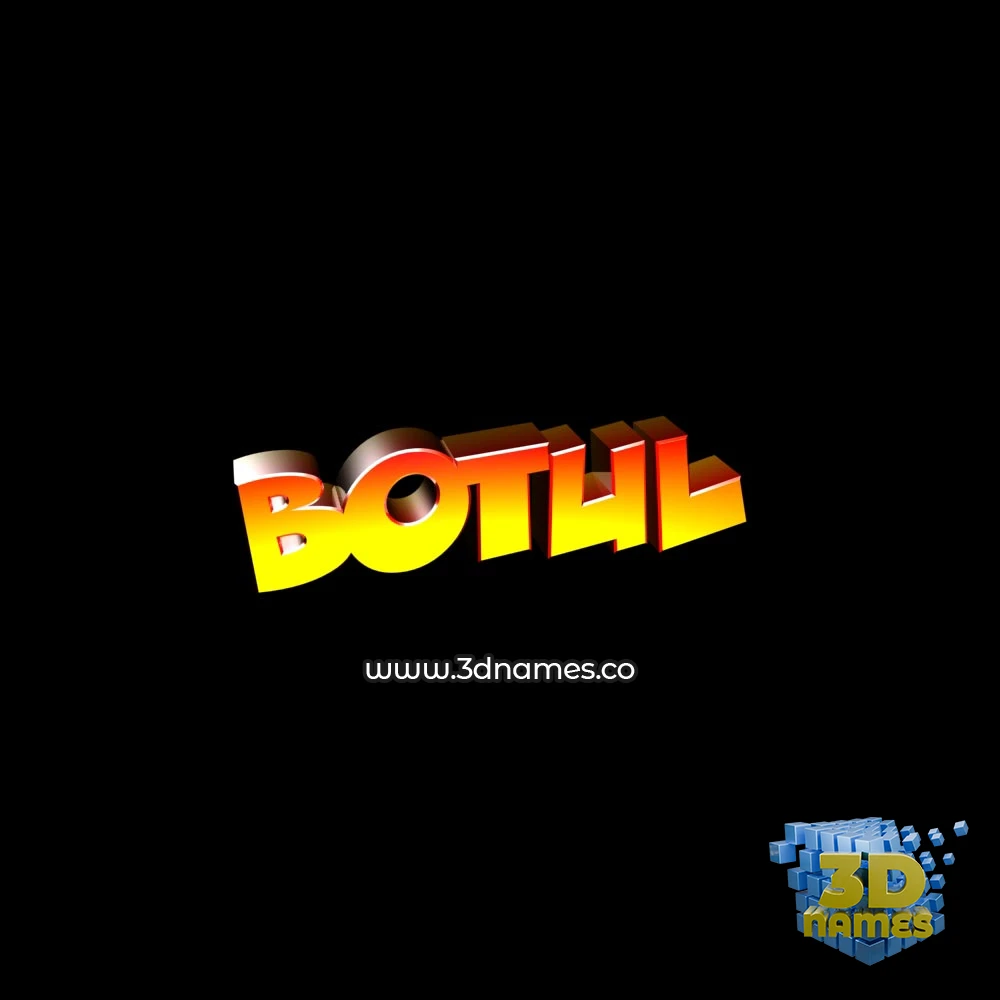 botul in Black Background style - 3D name wallpaper