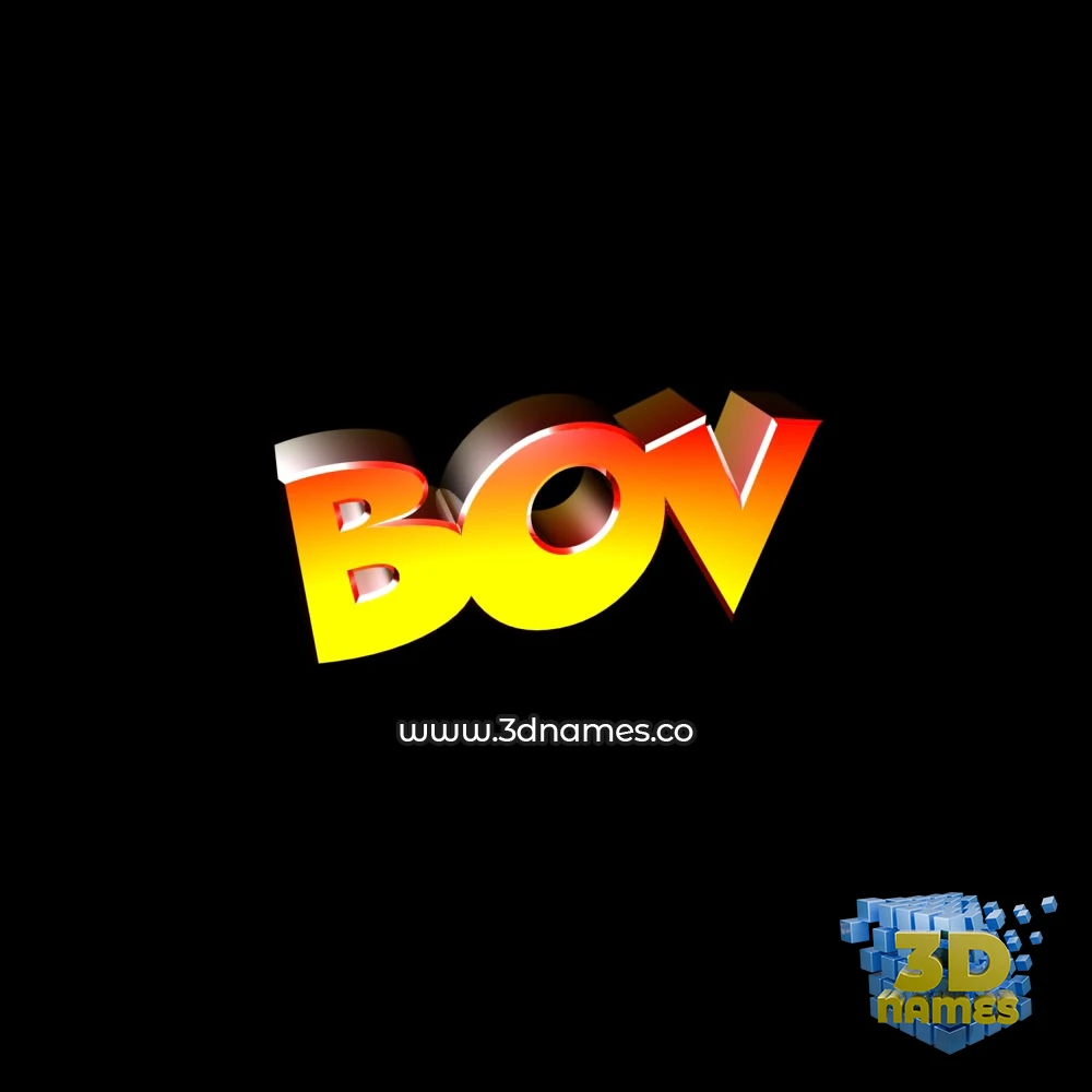 bov in Black Background style - 3D name wallpaper