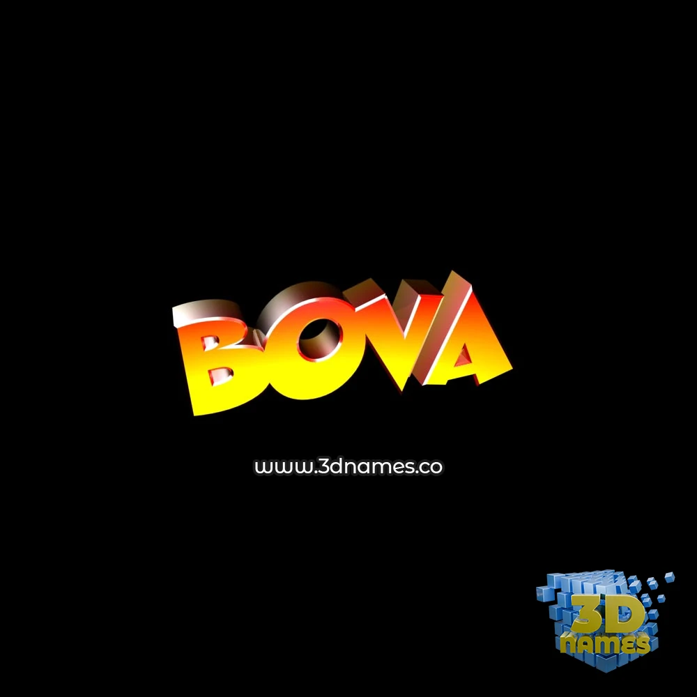 bova in Black Background style - 3D name wallpaper