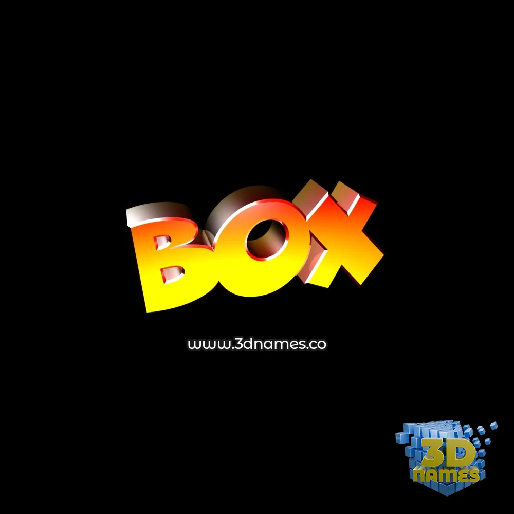 box in Black Background style - 3D name wallpaper