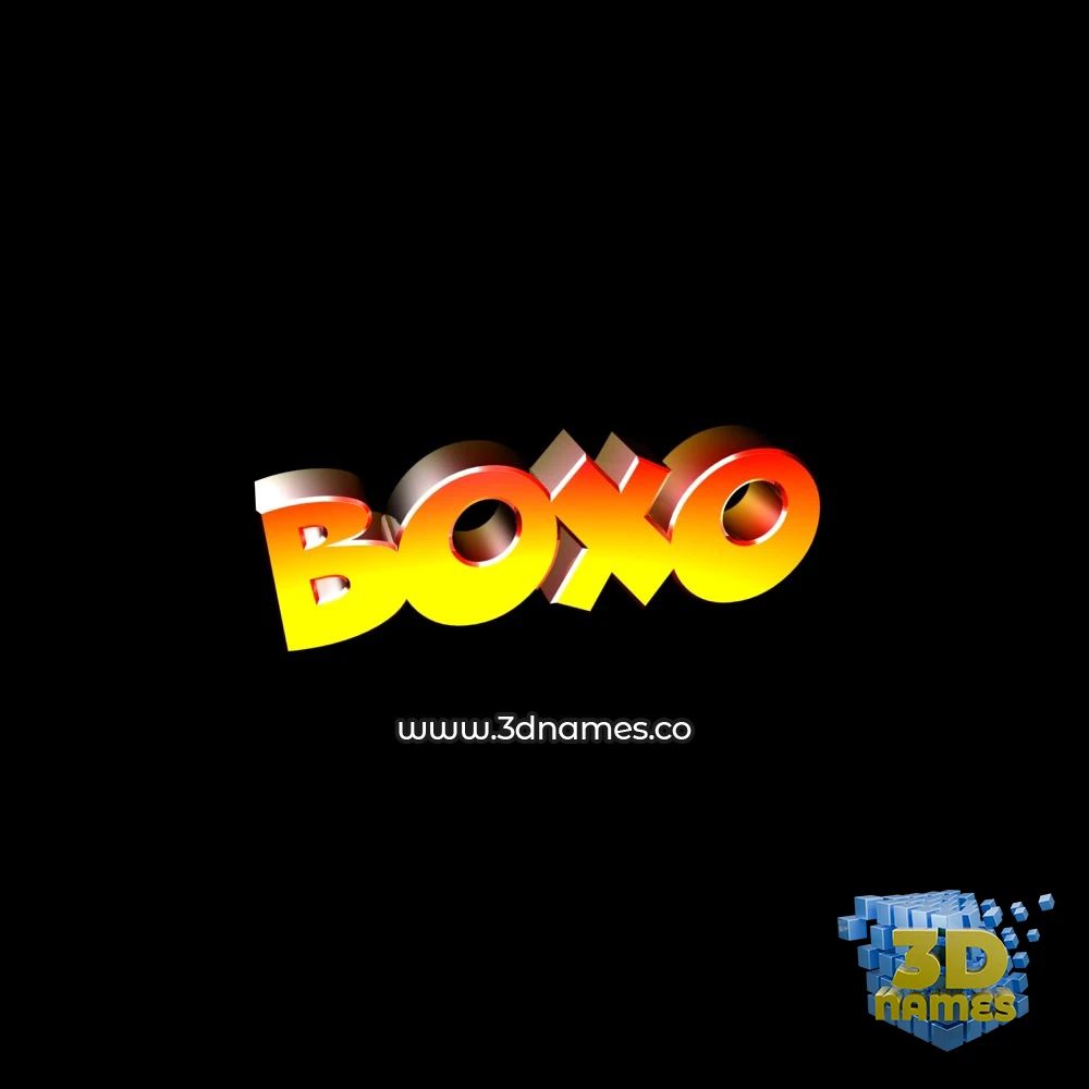 boxo in Black Background style - 3D name wallpaper