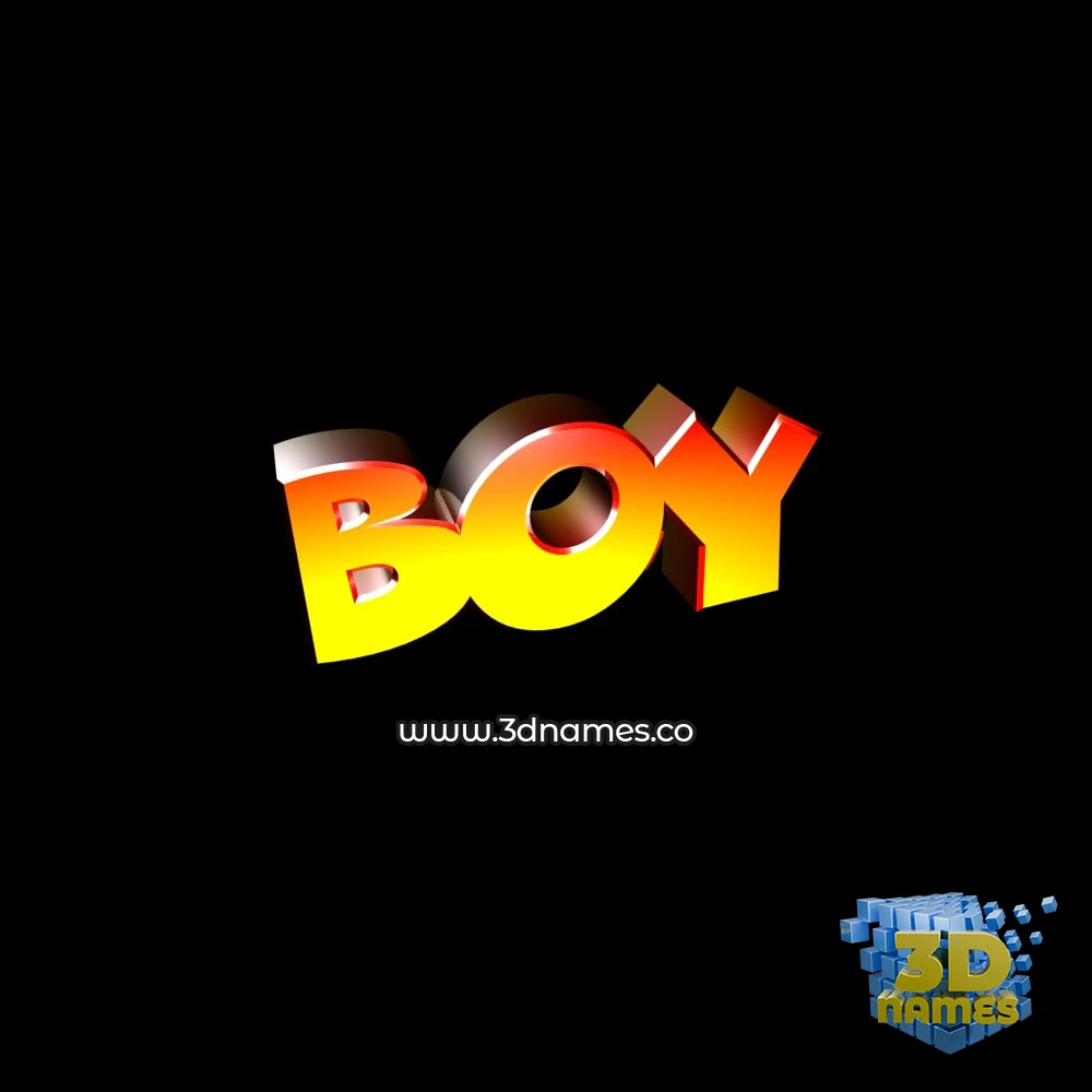 boy in Black Background style - 3D name wallpaper